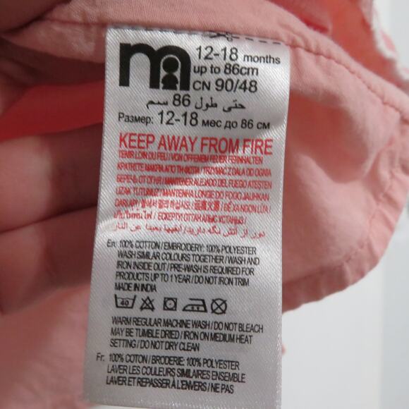 Little Daisy Kids Sz 12-18M Pink Dress Floral Embroidered Print Sleeveless - Picture 7 of 7